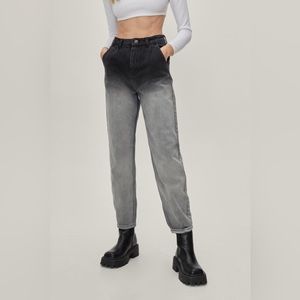 Nasty Gal Ombre Black to Gray High-Waist Jeans